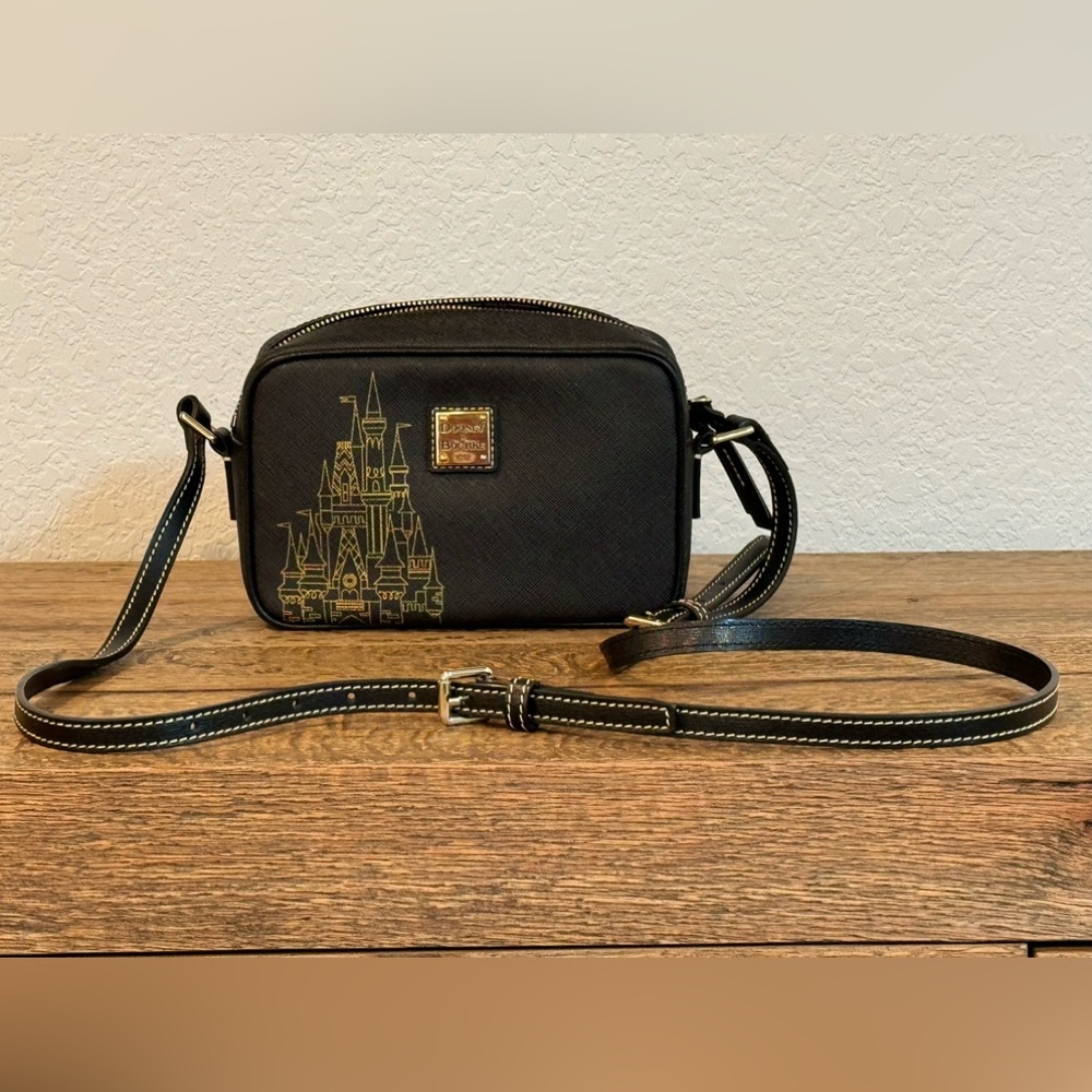 Dooney & Bourke Black Crossbody Bag with Gold Accents